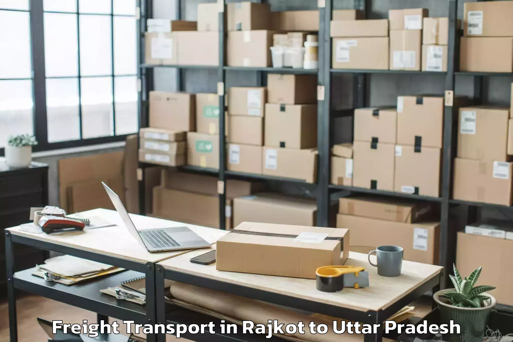 Hassle-Free Rajkot to Sirathu Freight Transport